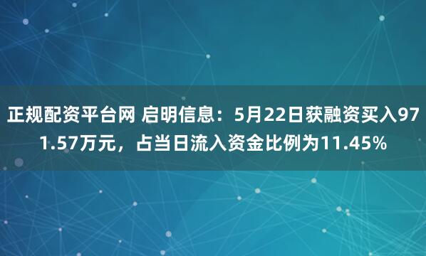 正规配资平台网 启明信息：5月22日获融资买入971.57万元，占当日流入资金比例为11.45%