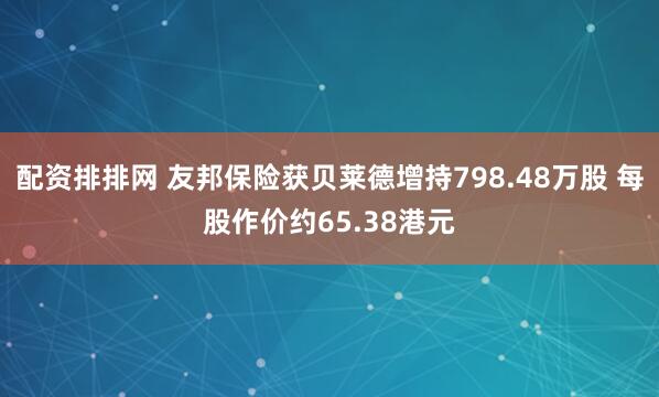 配资排排网 友邦保险获贝莱德增持798.48万股 每股作价约65.38港元